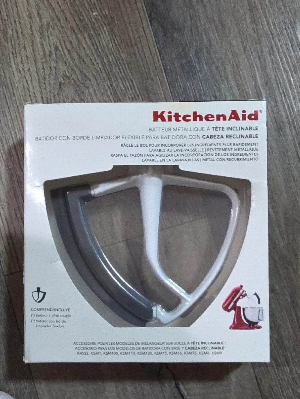 KitchenAid White and Gray Flex Edge Beater for Tilt-Head Mixers